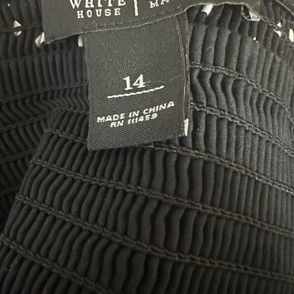 White House Black Market Black White Polka Dot Halter Dress Women’s Size 14 - Picture 6 of 8